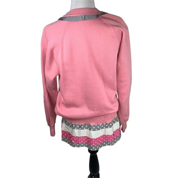 Vintage 1980's Pannill Knitting Co Women's M Medium Sweater Ruffles Peplum Pink - Picture 7 of 9